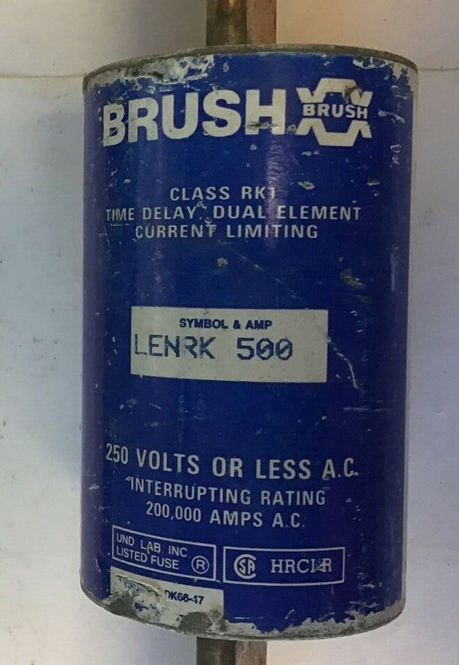 BRUSH LENRK 500 TIME DELAY FUSE CLASS RK1 250VAC1