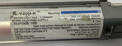 KEYENCE SLV20H-R RECEIVER LIGHT CURTAIN 24VDC 75mA CLASS 2 VER. 21