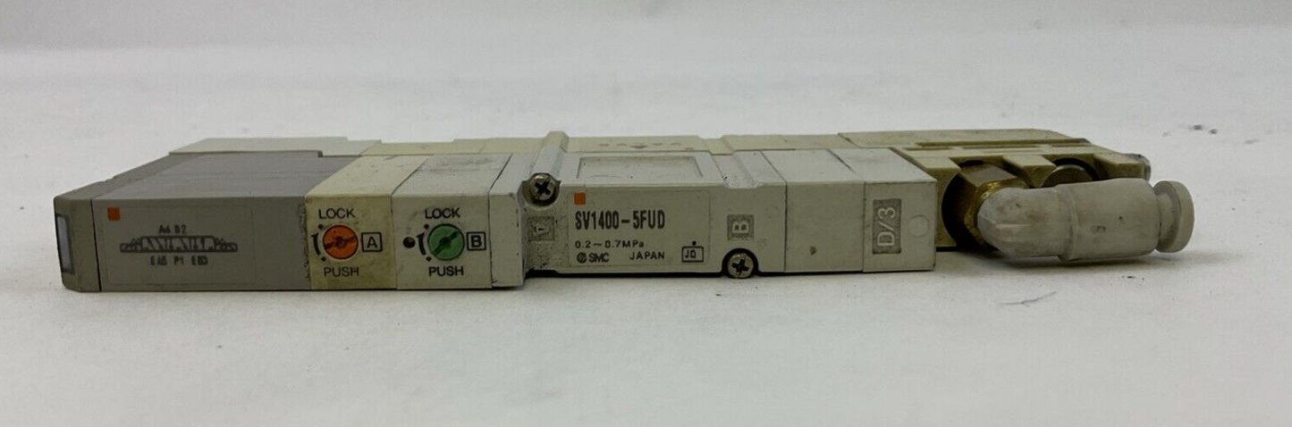 SMC SV1400-5FUD SOLENOID VALVE 24VDC SV1300-N5-A1 INTERFACE REGULATOR 14-100PSI0