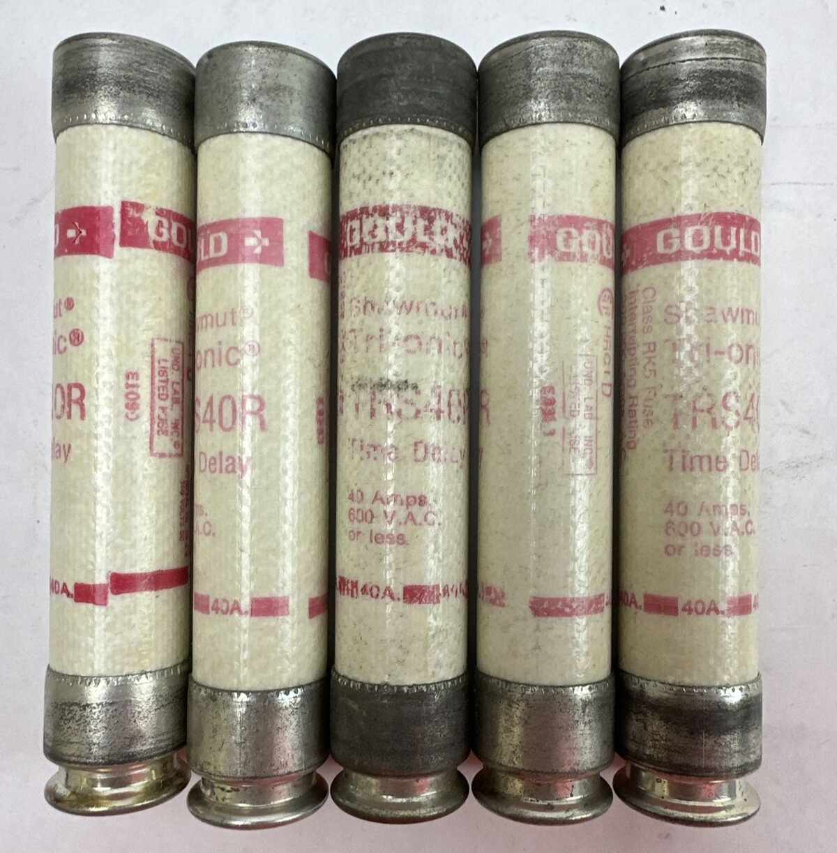 GOULD SHAWMUT TRS40R TIME DELAY FUSE 40AMP 600VAC (LOT OF 5)0