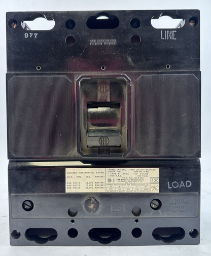 ITE JJ2-B300 CIRCUIT BREAKER 2POLE 300AMP 600VAC 250VDC1