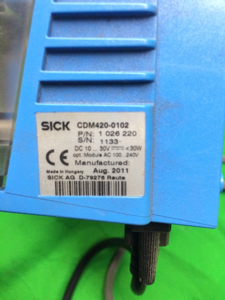 SICK OPTIC CLV650-0120 BARCODE SCANNER & CDM420-0102 POWER SUPPLY W/ WL18-3P4303