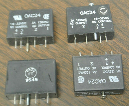 LOT of 4 / CRYDOM OAC24 AC OUTPUT MODULE / 3A 120VAC / 18-32VDC4