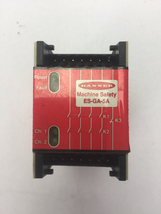 BANNER ES-GA-5A MACHINE SAFETY RELAY 24VDC OR 115VAC 250mA / 100mA0