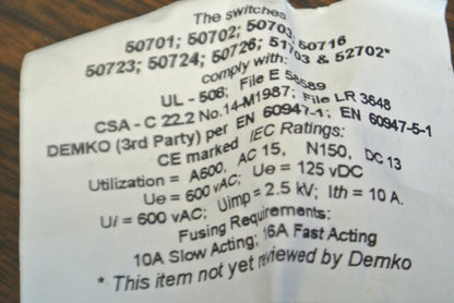 REES 50702-000 CONTACT BLOCK / 1 N.C. / STROKE 10 to OPEN / NEW SURPLUS5