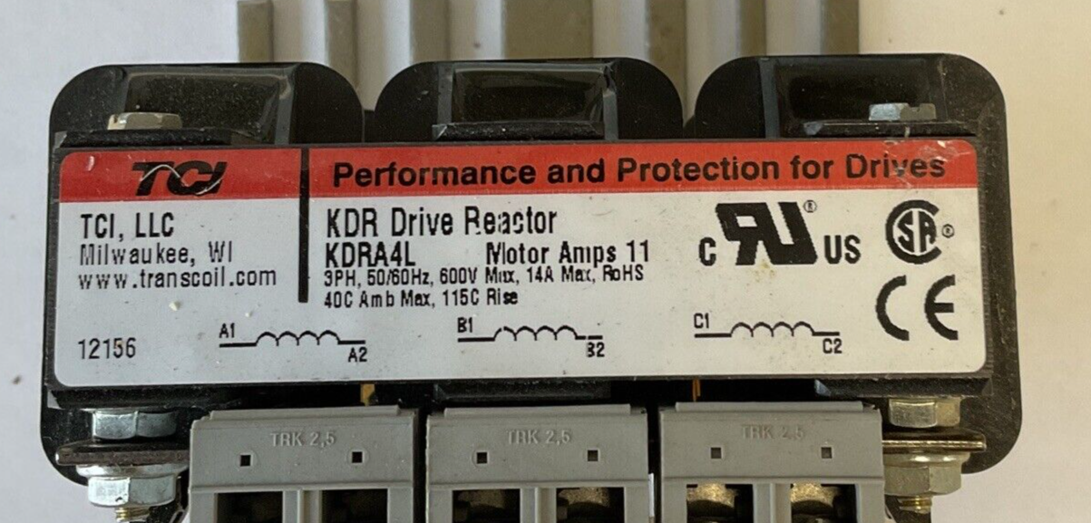TCI KDRA4L KDR LINE DRIVE REACTOR MOTOR 11A 3PH 600V1