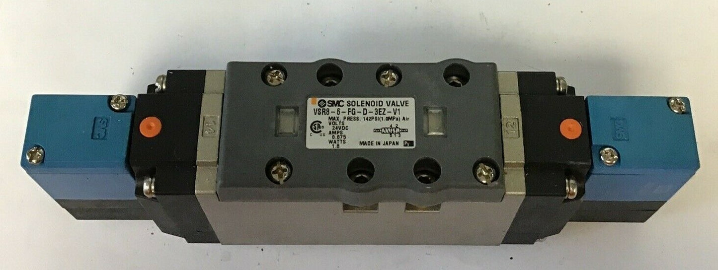 SMC VSR8-6-FG-D-3EZ-V1 SOLENOID VALVE 142PSI 24VDC 1.8WATT 0.075A0
