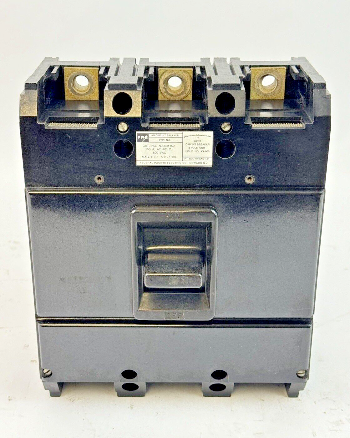 FPE - NJL631150 - MOLDED CASE CIRCUIT BREAKER - 150 A, 3 POLE, 600 VAC - NEW1