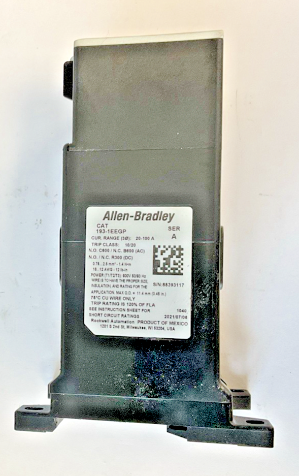 ALLEN BRADLEY 193-1EEGP OVERLOAD RELAY SER.A 20-100A E1001
