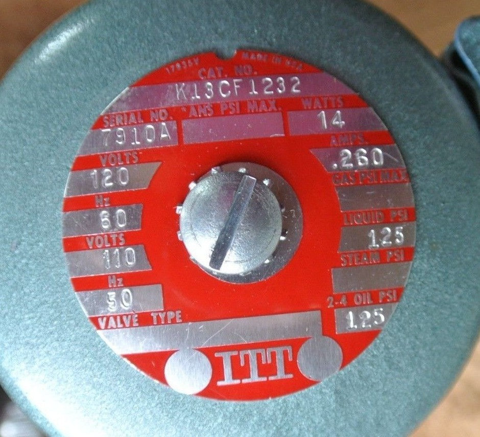 ITT GENERAL CONTROLS K13CFR1232 - MAGNETIC 3-WAY VALVE - NEW SURPLUS in BOX1
