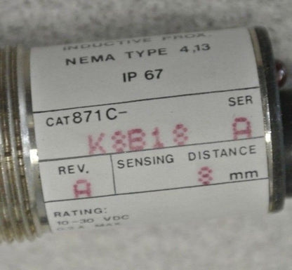 ALLEN-BRADLEY 871C-K8B18 CYLINDRICAL INDUCTIVE PROXIMITY SWITCH / 10-30VDC 18mm1