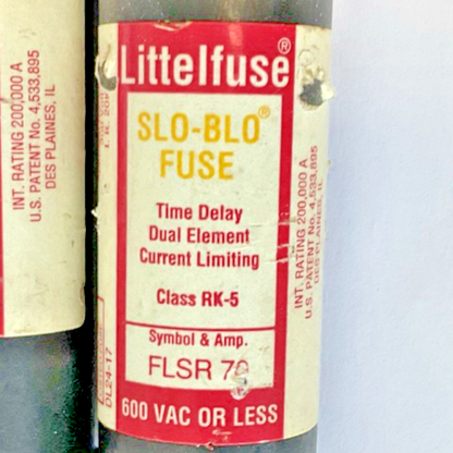 LITTLEFUSE FLSR70 FUSE TIME DELAY 600VAC CLASS RK-5 SLO-BLO ***LOTOF3***1
