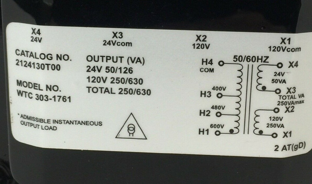 EGS 2124130T00 INDUSTRIAL CONTROL TRANSFORMER OUTPUT(VA) 24V 50/126 120V 250/6301