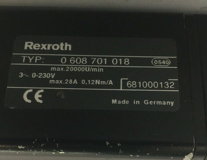 REXROTH 0608701018 DRIVE SPINDLE 0608720040 NUT RUNNER 0608801004 OFFSET DRIVE1