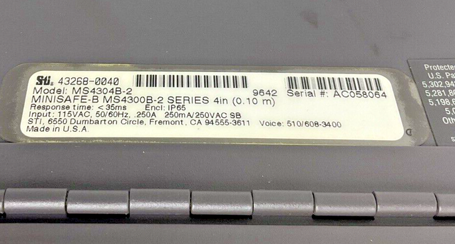 STI 43268-0040 LIGHT CURTAIN CONTROLLER MS4304B-2 115VAC 50/60HZ .250A7