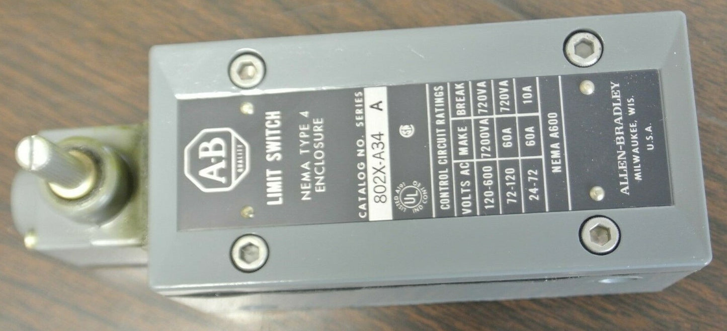 ALLEN-BRADLEY 802X-A34 WATERTIGHT LIMIT SWITCH / 24-600VAC / NEW SURPLUS5