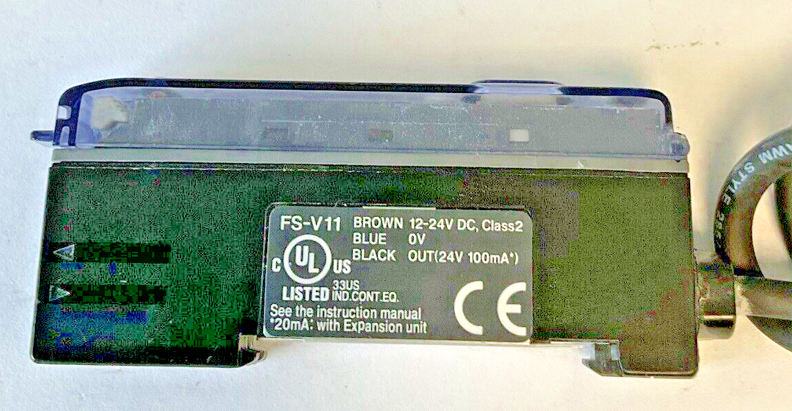 KEYENCE FS-V11P FIBER OPTIC SENSOR 24VDC 5