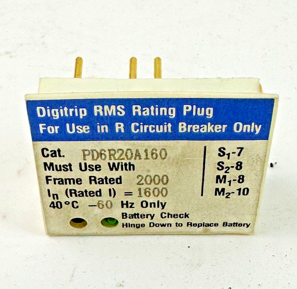 WESTINGHOUSE / CUTLER-HAMMER - PD6R20A160 -  DIGITRIP RMS RATING PLUG - 1600 AMP5