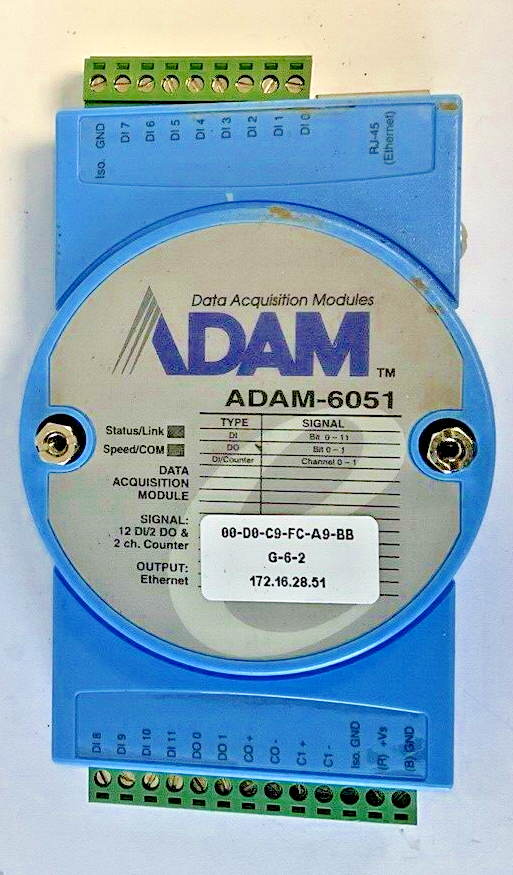 ADVANTECH ADAM-6051 14-CH ISOLATED DIGITAL I/O TCP MODULE W 2-CH COUNTER0