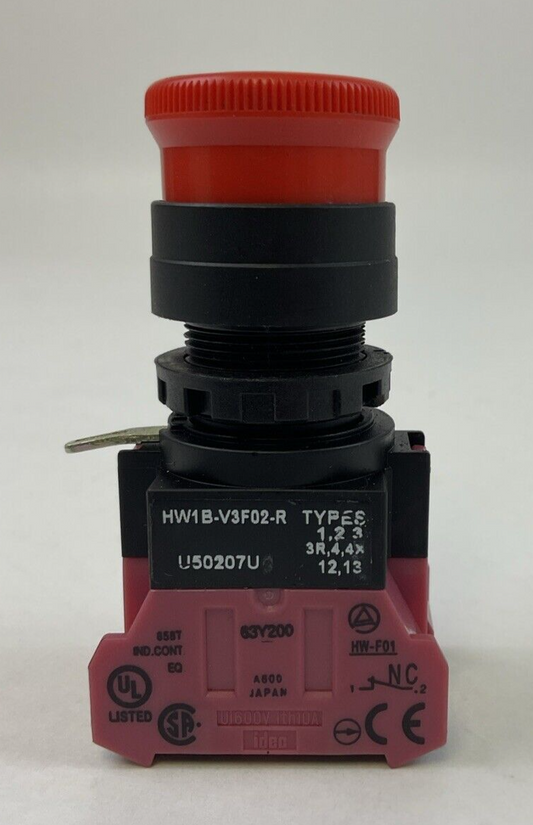 IDEC HW1B-V3F02-R TWIST LOCK PUSH BUTTON0