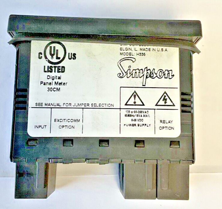 SIMPSON 1FD10 DIGITAL PANEL METER 120VAC 50/60HZ 10VA8
