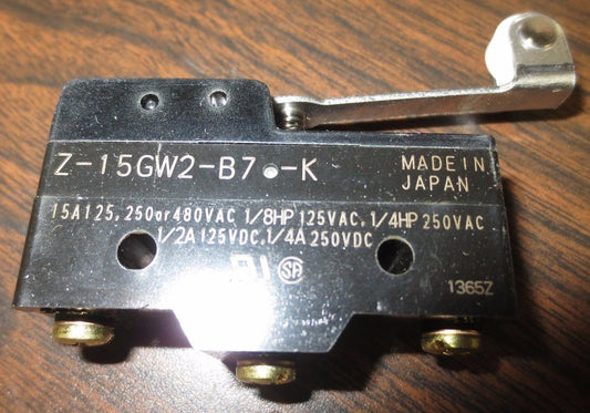 OMRON Z-15GW2-B7-K / GRAINGER 6X285 SNAP ACTION ROLLER LIMIT SWITCH NEW SURPLUS0