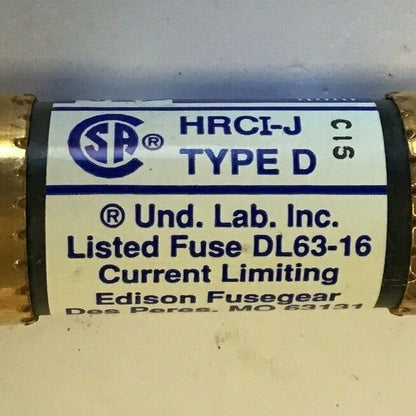 EDISON JDL1 TIME DELAY CLASS J 600VAC TYPE D 200KA ***LOTOF8***6