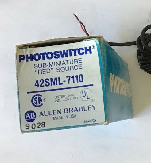 ALLEN BRADLEY PHOTOSWITCH 42SML-7110 SUB-MINIATURE "RED" SOURCE 30VDC CLASS21