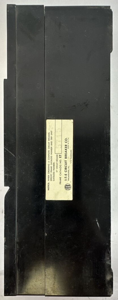 ITE ET5715 400A CIRCUIT BREAKER FRAME 250VDC 600VAC 2POLE W/ 125A TRIP UNIT3