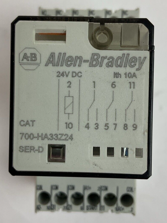 ALLEN BRADLEY 700-HA33Z24 SER D RELAY 700-HN205 SER A RELAY SOCKET 10A 300V0