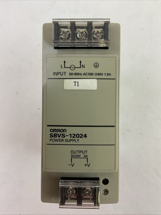 OMRON S8VS-12024 POWER SUPPLY OUTPUT 24VDC 5A INPUT 100-240VAC 50/60HZ 1.9A0