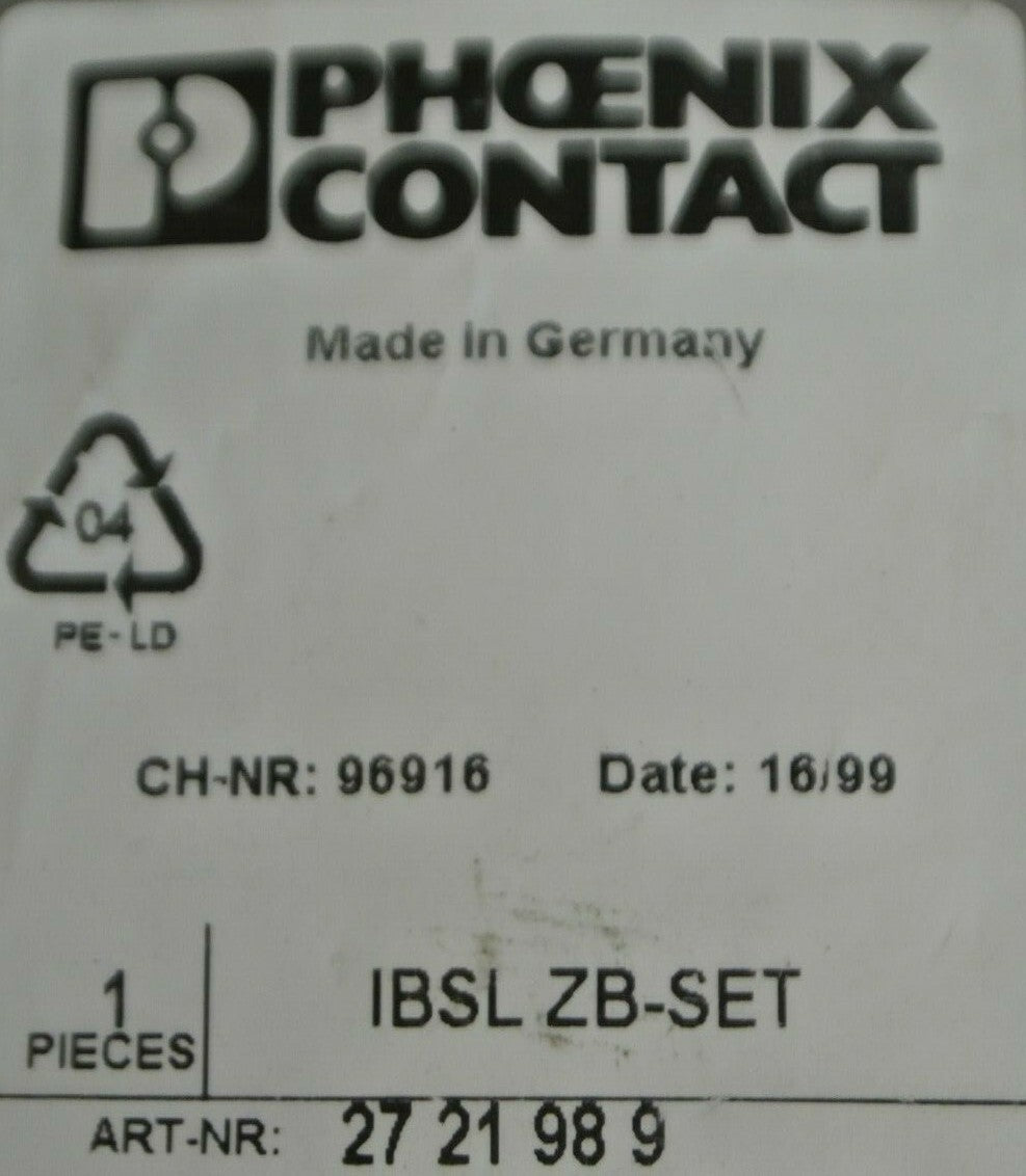 PHOENIX CONTACT 27 21 98 9 INTERBUS-LOOP 2 SET / MARKER PLATES & PROTECTION CAPS1