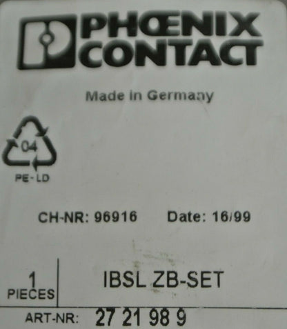 PHOENIX CONTACT 27 21 98 9 INTERBUS-LOOP 2 SET / MARKER PLATES & PROTECTION CAPS1