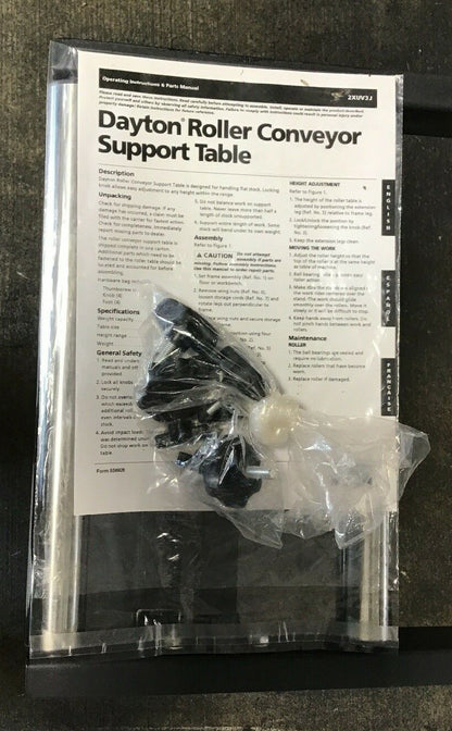 Dayton 2XUV3 Roller Conveyor Support Table, 500 Lb Cap 65.5" LONG, 15.5" WIDE.5