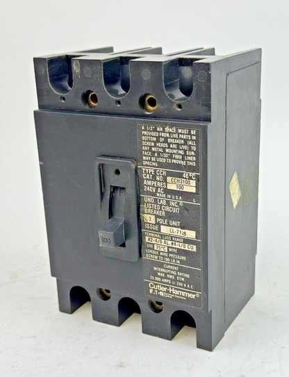 CUTLER-HAMMER / EATON - CCH3100 - CIRCUIT BREAKER - 100A/ 240 VAC/ 3 POLE0