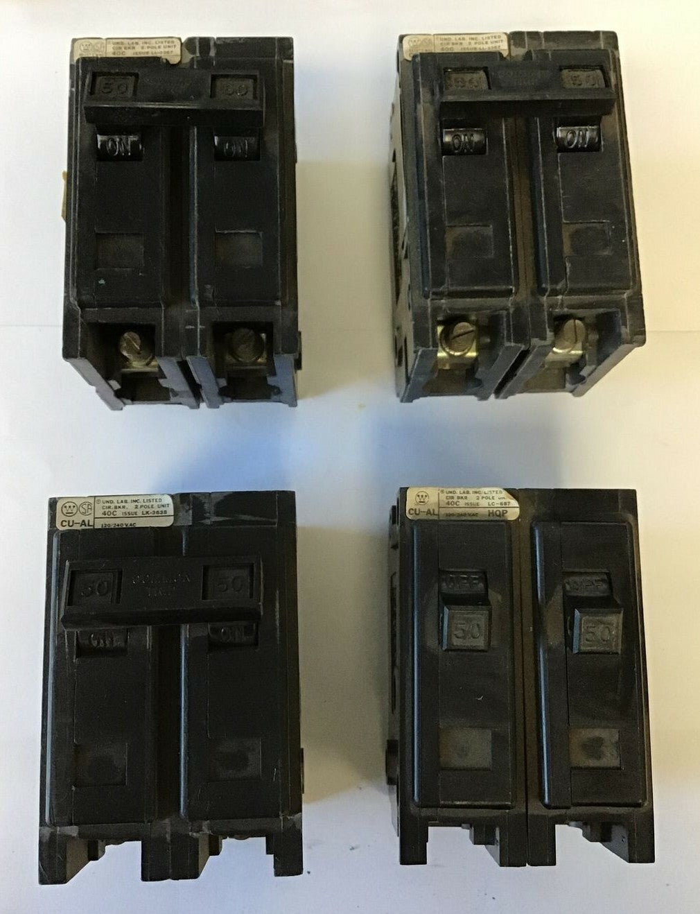 WESTINGHOUSE QPHW2050 CIRCUIT BREAKER 120/240VAC 2POLE 50AMP***LOTOF4***0