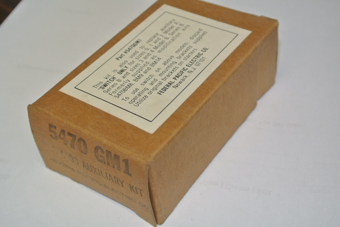 FEDERAL PACIFIC ELECTRIC / FPE 5470GM1 GA4000 AUXILIARY KIT NEW SURPLUS 5470-GM17