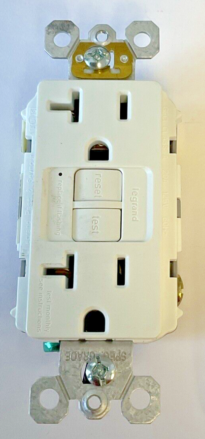 LEGRAND 2097W GFCI DUPLEX RECEPTACLE 20A 125VAC 60HZ RADIANT****LOTOF5****2