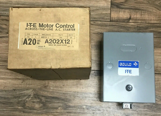 WESTINGHOUSE A202X12 MOTOR CONTROL A.C. STARTER 120V 60HZ SIZE1 1/20
