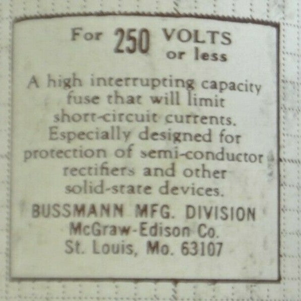 BUSSMANN / TRON KAX70 RECTIFIER FUSE / 250V / 70A / NEW SURPLUS / EACH3