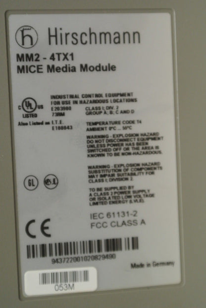 HIRSCHMANN MM2-4TX1 / MICE MEDIA MODULE / 4TX11