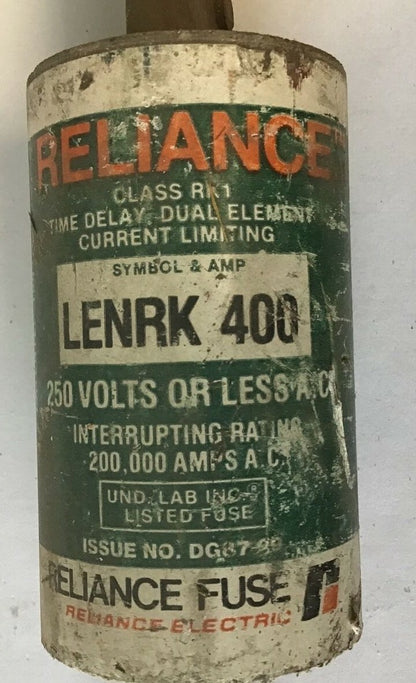 RELIANCE LENRK 400 FUSE 400A 250VAC CLASS RK1 ****LOTOF2***2