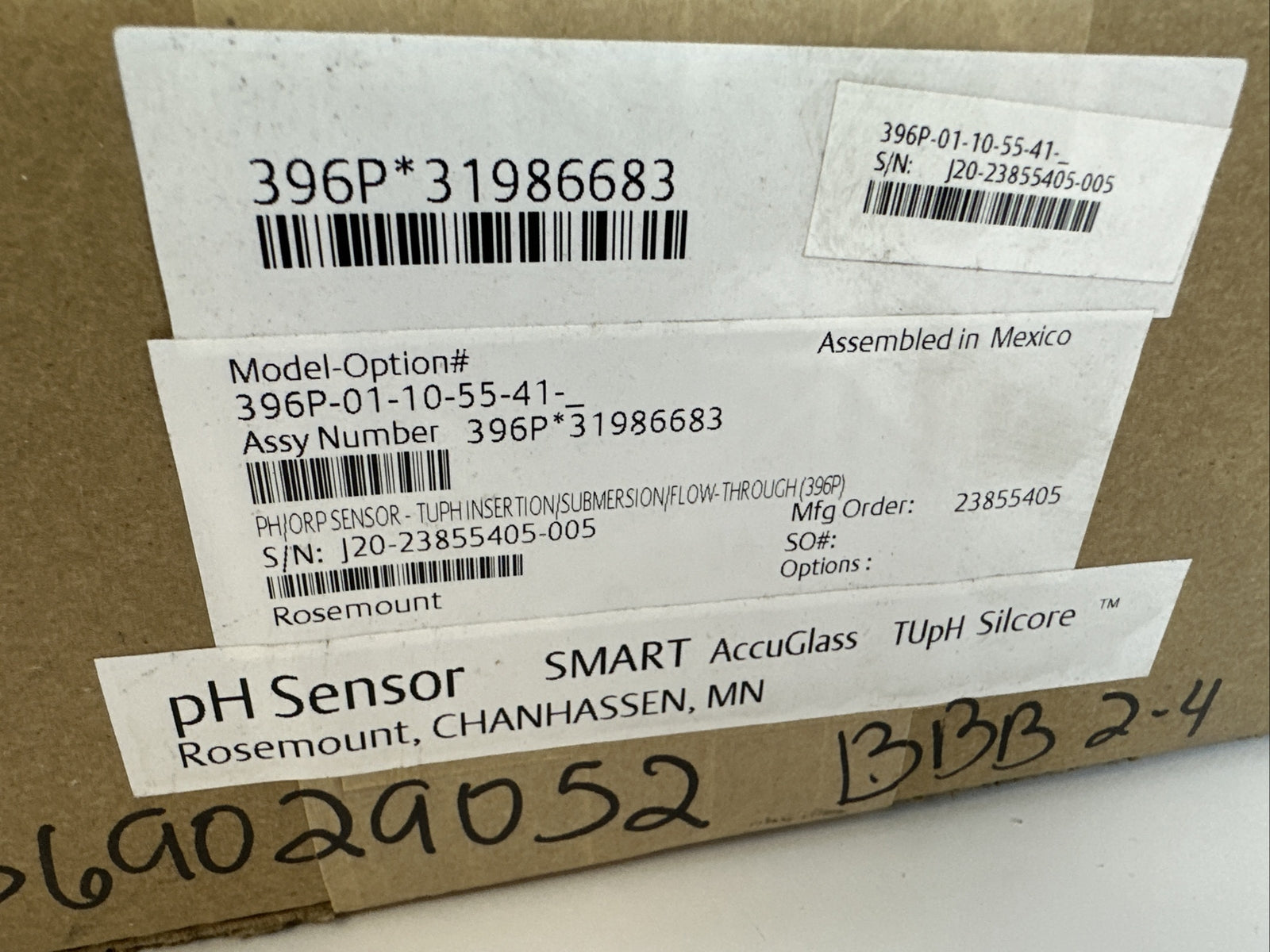 ROSEMOUNT 396P*31986683 pH/ORP SENSOR TUPH INSERTION/SUBMERSION/FLOW-THROUGH1