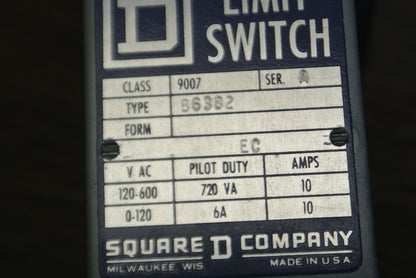 SQUARE D 9007 B63B2 Ser. A LIMIT SWITCH / 0-120 . 120-600VAC / 10A NEW SURPLUS1