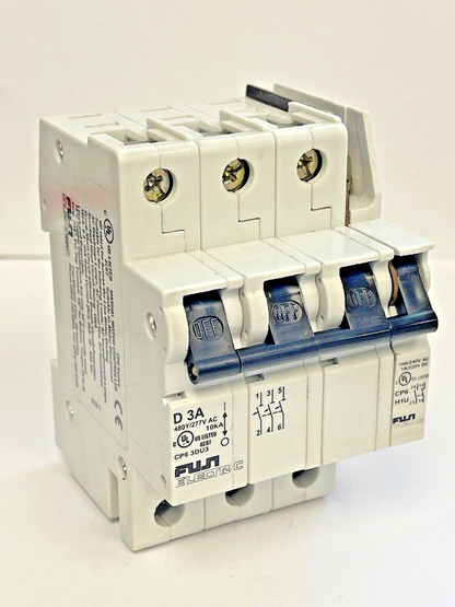 FUJI - CP6 3DU3 -3A MANUAL MOTOR CONTROLLER - 480/277 VAC & CP6 H1U AUX CONTACT0