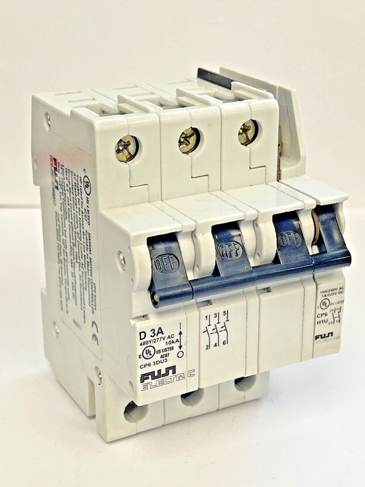 FUJI - CP6 3DU3 -3A MANUAL MOTOR CONTROLLER - 480/277 VAC & CP6 H1U AUX CONTACT0