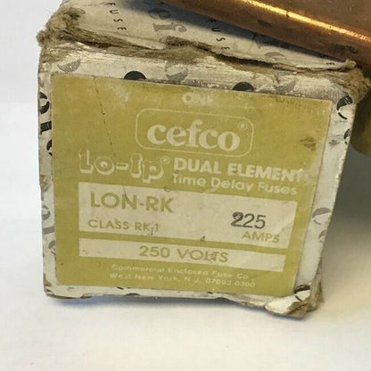 CEFCO LON-RK 225 FUSE LO-IP DUAL ELEMENT TIME DELAY FUSE CLASS RK1 250VAC 1