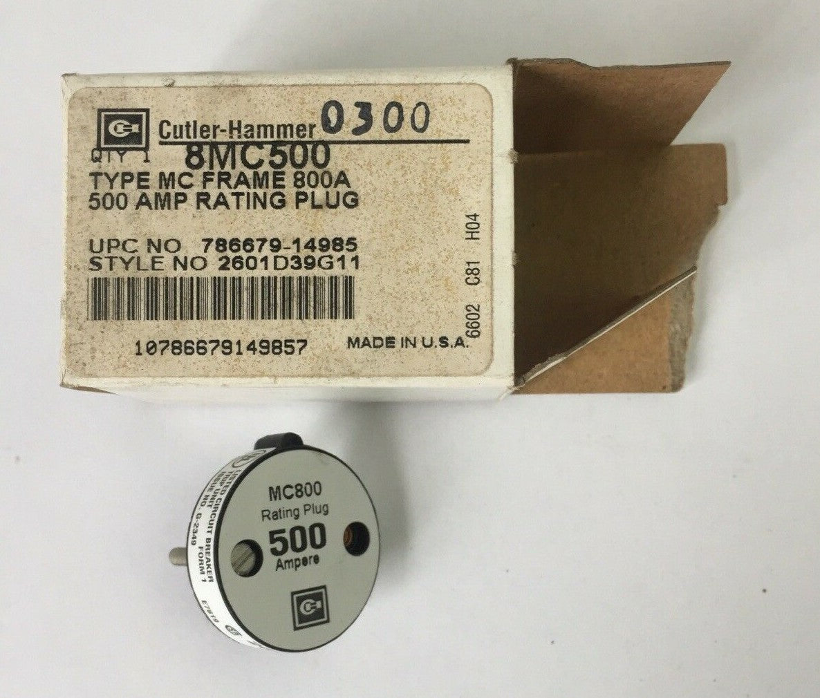 CUTLER HAMMER 8MC500 TYPE MC FRAME 800A 500AMP RATING PLUG0