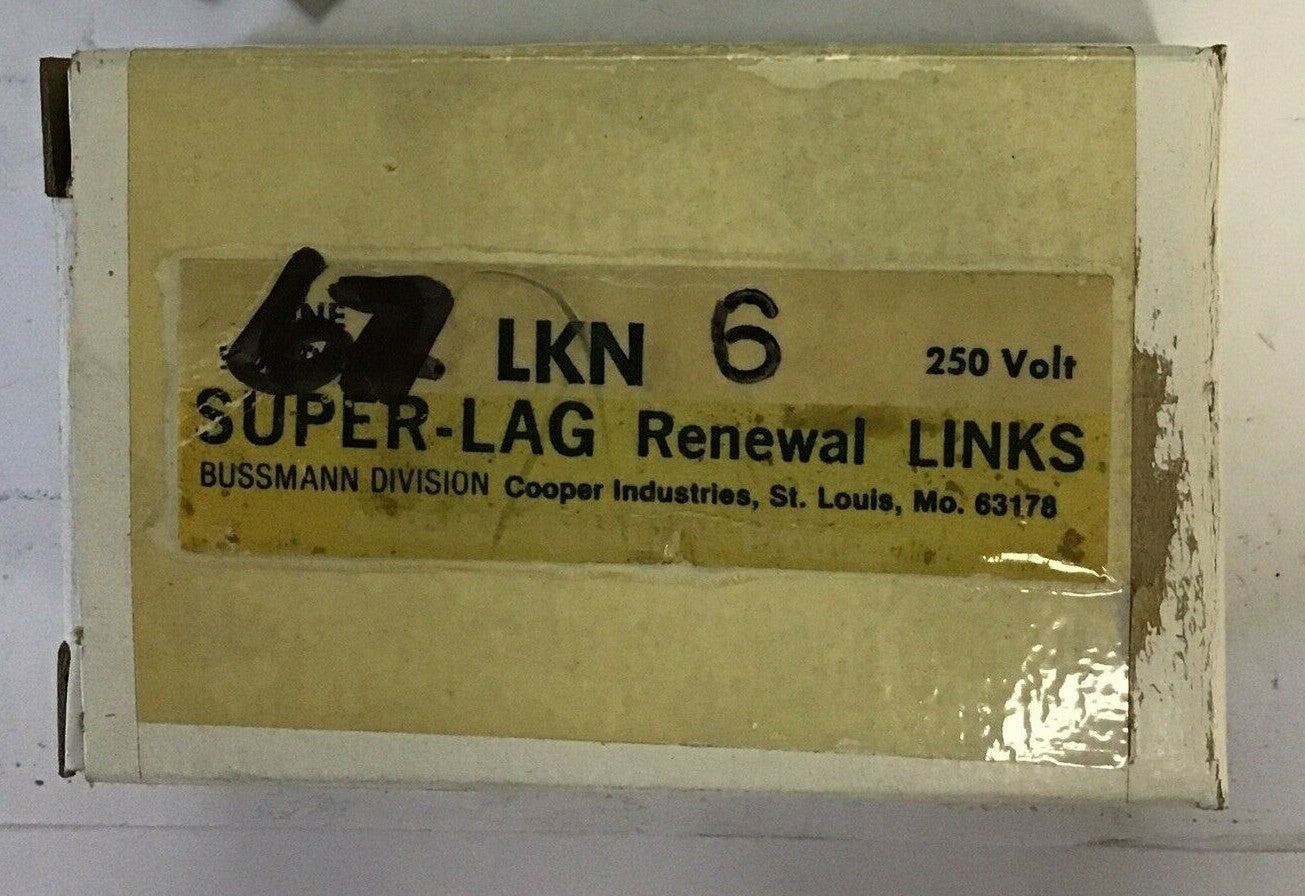 BUSSMANN LKN 6 RENEWAL LINKS SUPER-LAG 250VOLT ***LOTOF67***0
