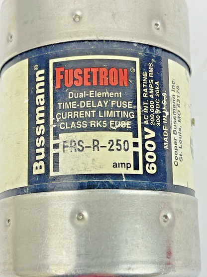 BUSSMANN  FRS-R-250 FUSETRON DUAL ELEMENT  TIME-DELAY CURRENT LIMIT  600V1
